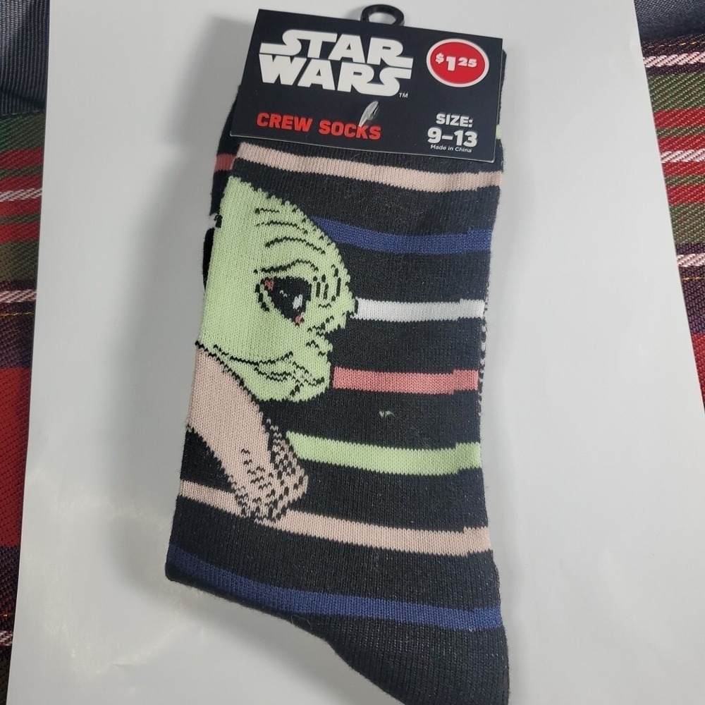 Socks‎ Disney Star Wars Novelty Crew Socks Men's 9-13, New, Yoda